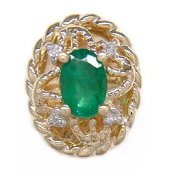 B3624 14K EMERALD AND DIAMOND SLIDE 